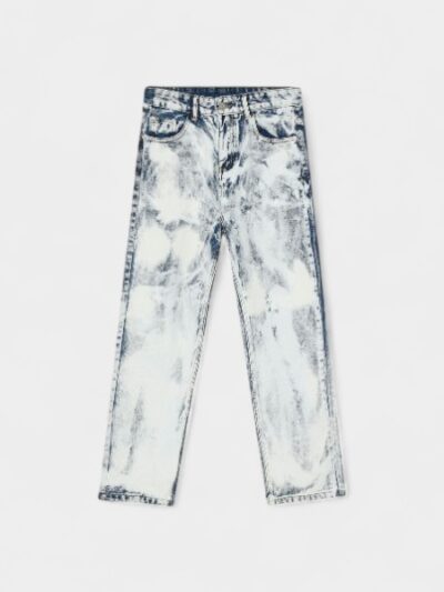 nirben denim | Homemade new tie-dyed jeans Korean retro loose straight trousers