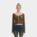 Women's Text print Long sleeves Knitted Jumper