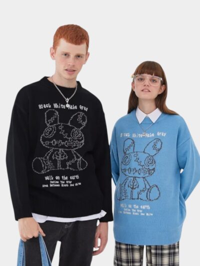 Unisex Anime/cartoon print Long sleeves Knitted Jumper