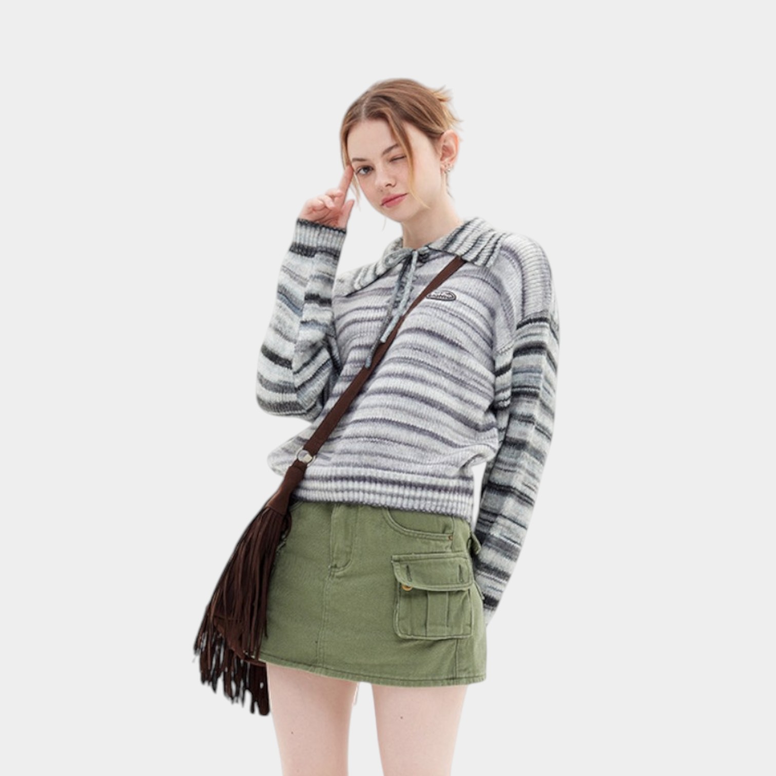 Women's Colour gradient pattern Long sleeves Knitted Jumper - Image 4