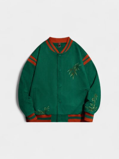 National Fashion Embroidered Suede Jacket Men's Work Jacket Men's Fashion Brand Large Size Men's Casual Baseball Clothing Autumn and Winter Fashionable Jacket