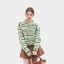 HeyHenry 2022 Autumn Strap POLO Sweater Gradient ins Sweater Lazy Style Sweater Striped Top