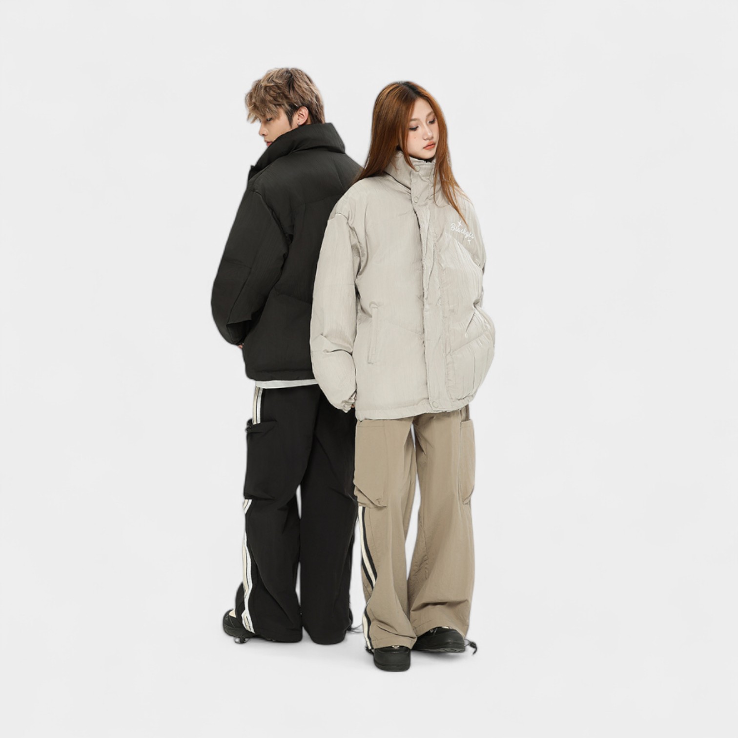 Unisex Text print Long sleeves Puffer Jacket - Image 2