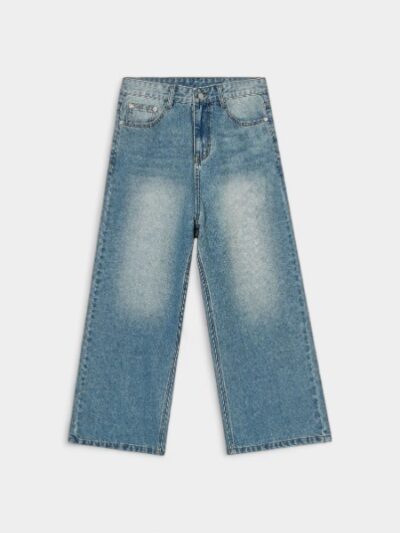 nirben Denim | Wide Leg Retro Jeans Korean Loose Straight Tube Slimming Joker Floor Mopping Dad Pants