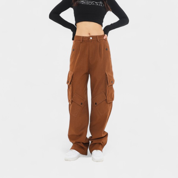 Women's Relaxed Fit/Loose Fit Cargo Pants - Image 2