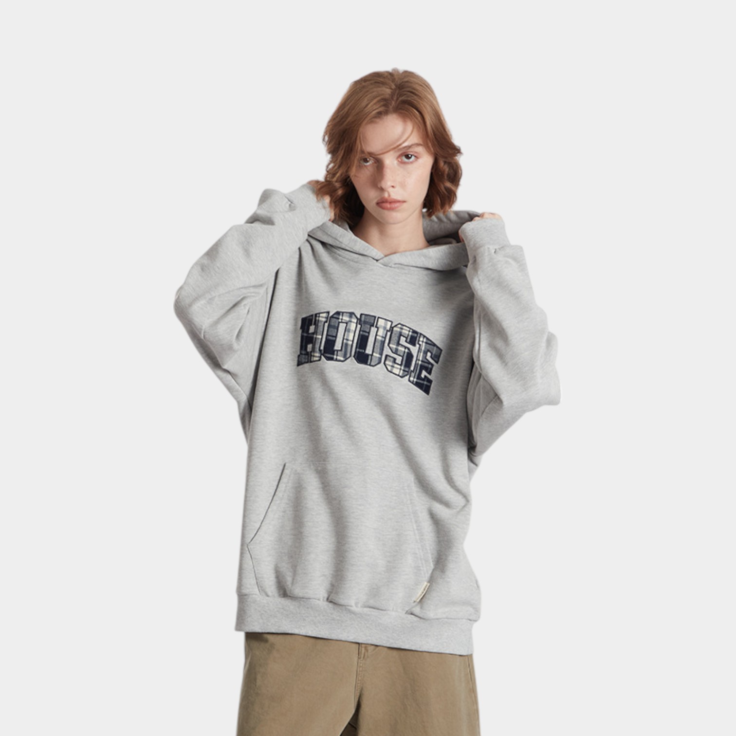 HeyHenry men's American letter patch embroidery design loose hooded casual all-match couple's fashionable sweater