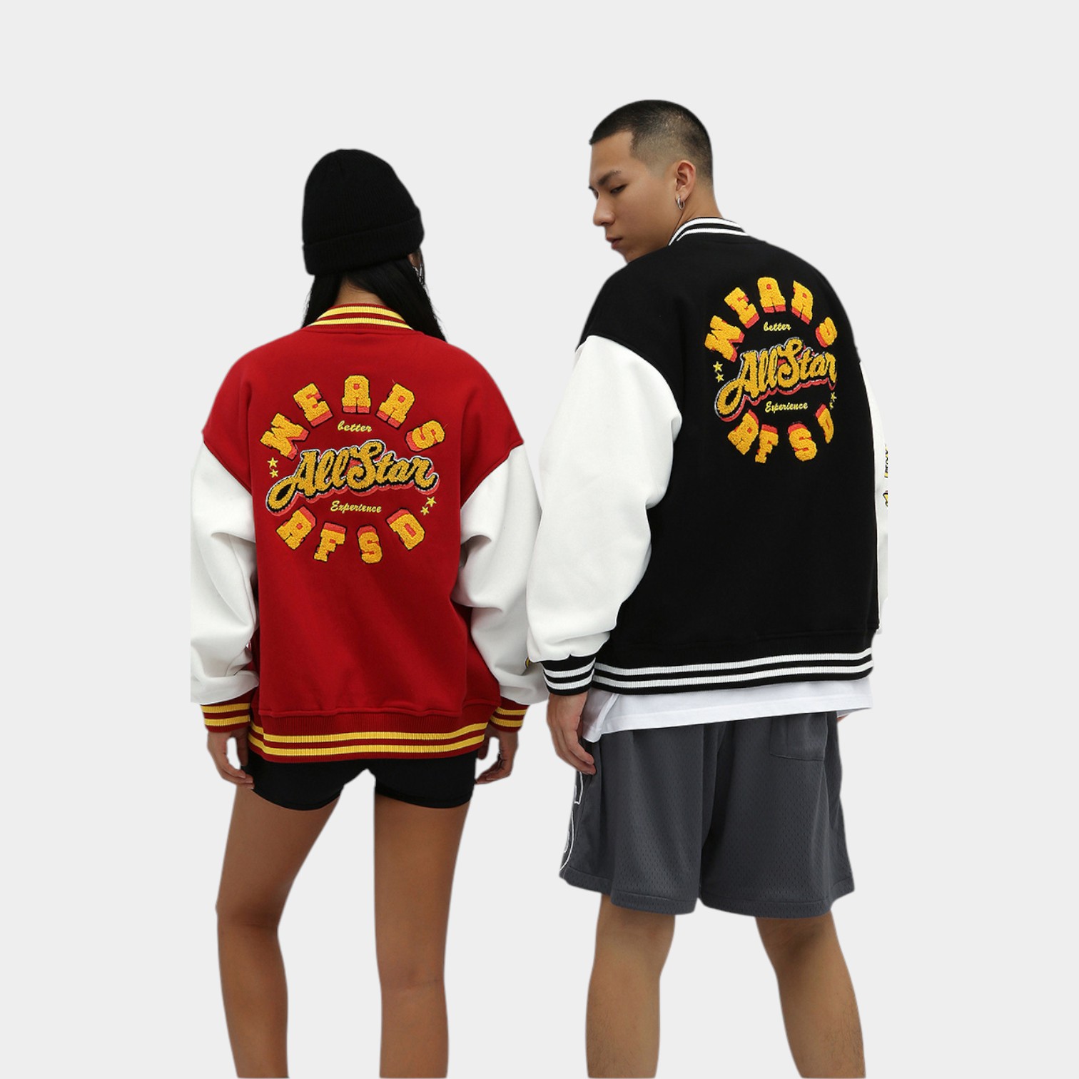 Unisex Text print Long sleeves Varsity Jacket - Image 3