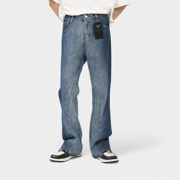 nirben Denim | Gradual Gradual Ramp Jeans Korean Style Leg Long Straight Casual Trousers