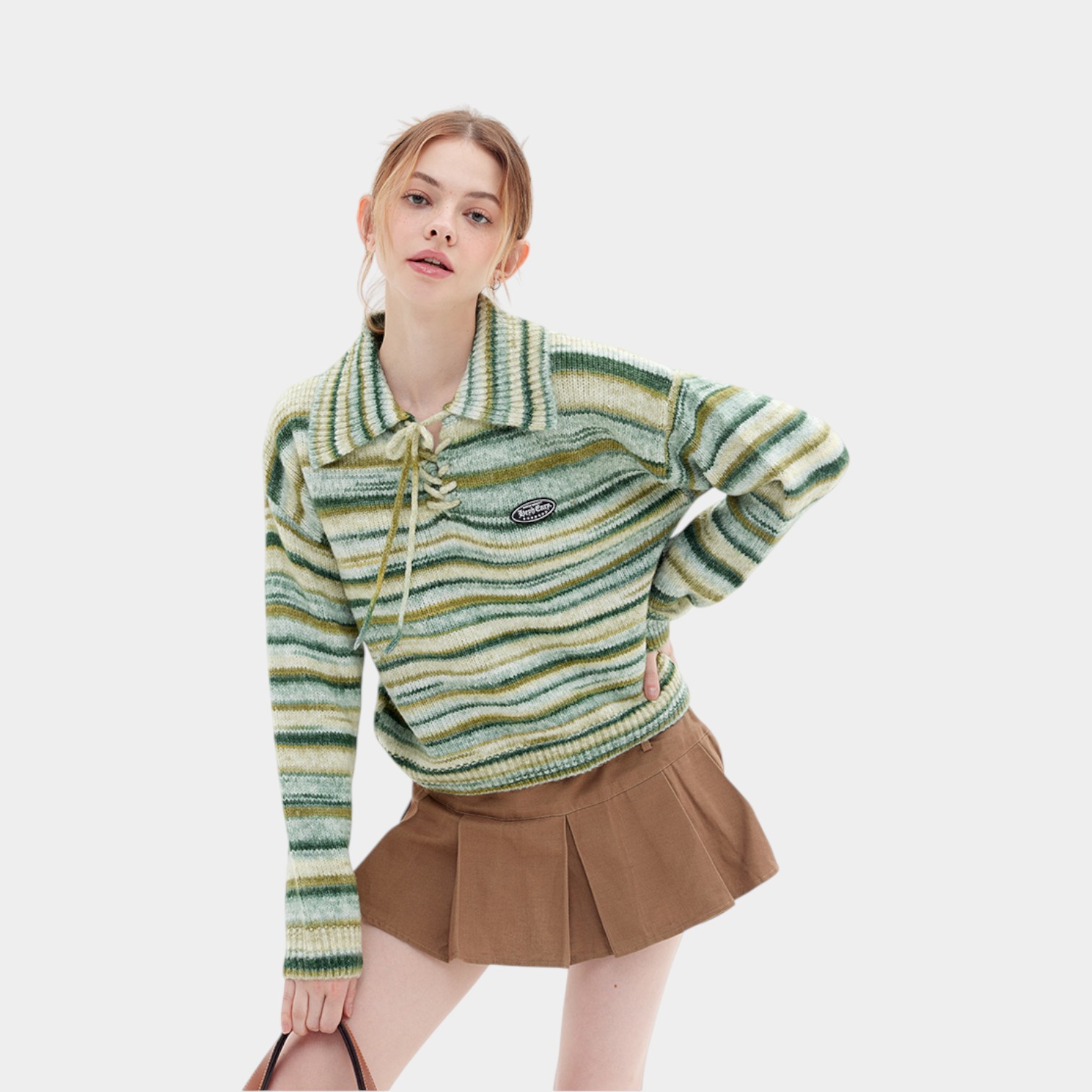 Women's Colour gradient pattern Long sleeves Knitted Jumper - Image 3