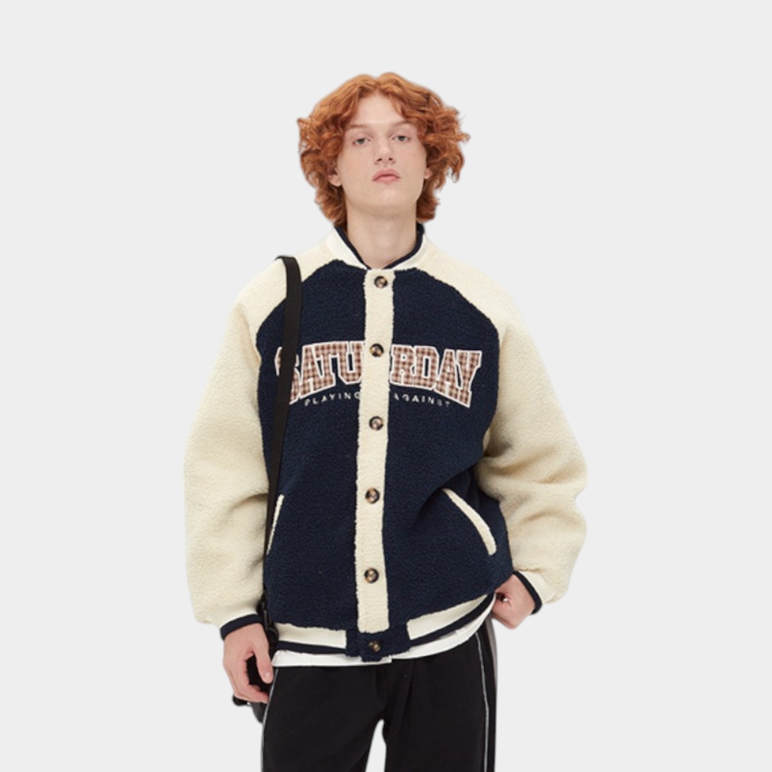 Men's Text print Long sleeves Varsity Jacket