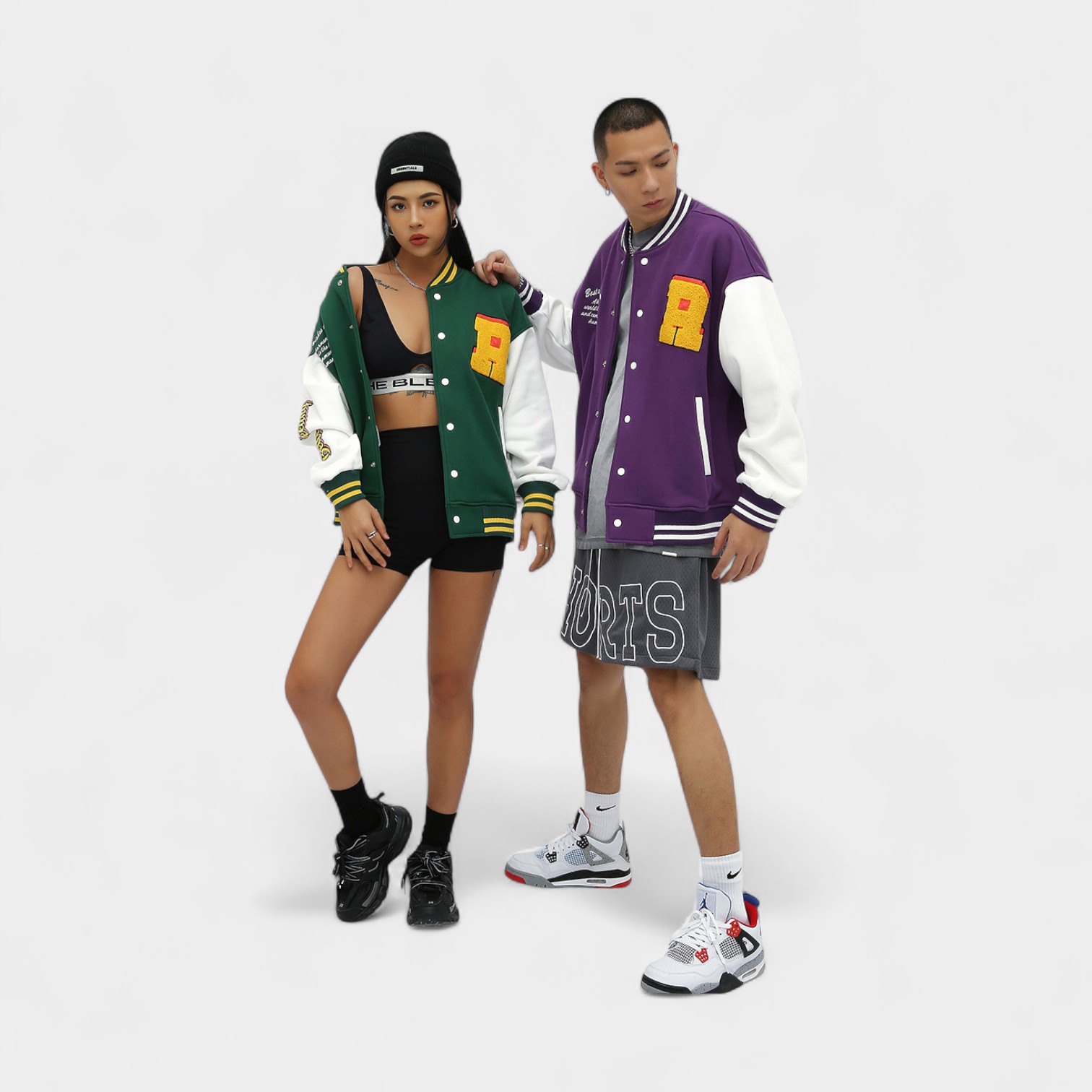 Unisex Text print Long sleeves Varsity Jacket - Image 5