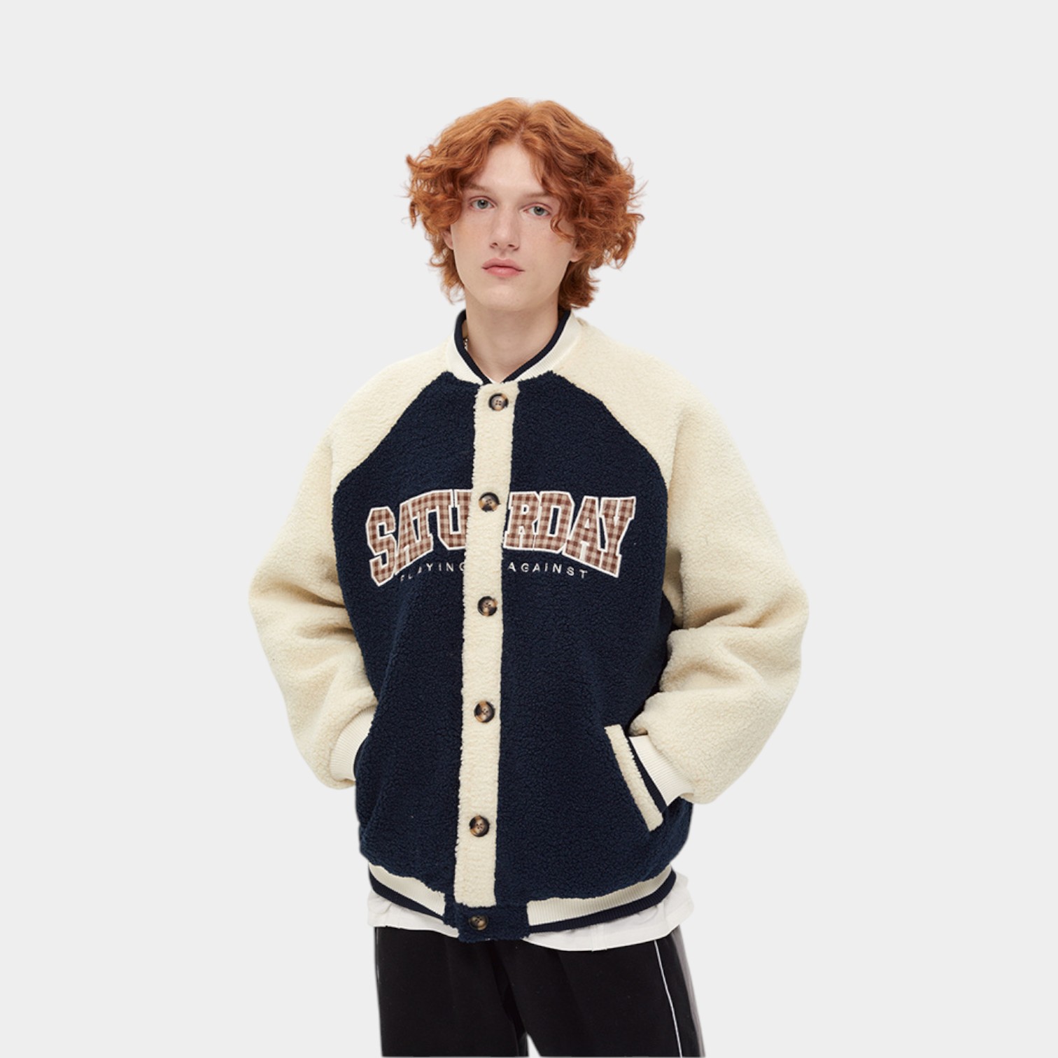 Men's Text print Long sleeves Varsity Jacket - Image 2