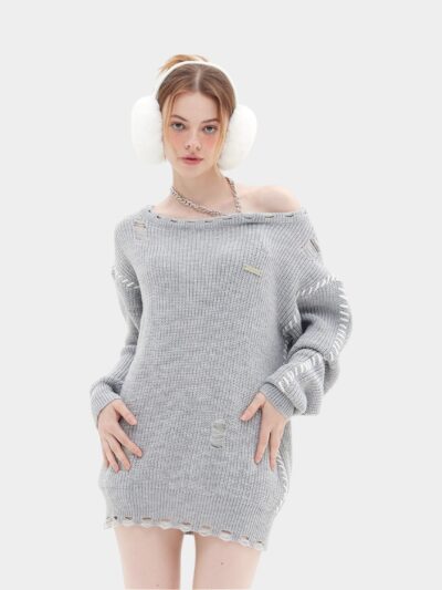 Women's Oversized Long sleeves Knitted Jumper