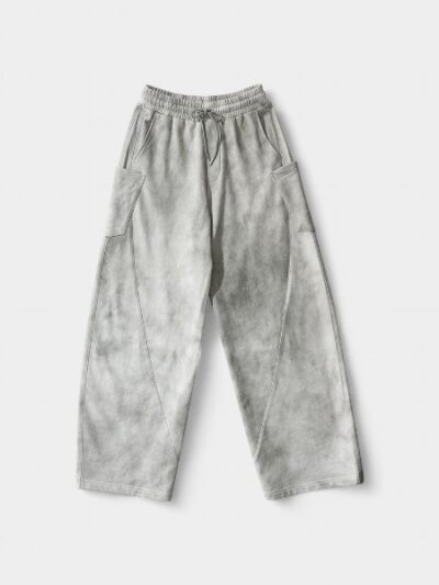 RFSD Men's Wear 2024 Summer American Style White Grey Distressed Versatile Bell Bottoms High Street Design Sensibility