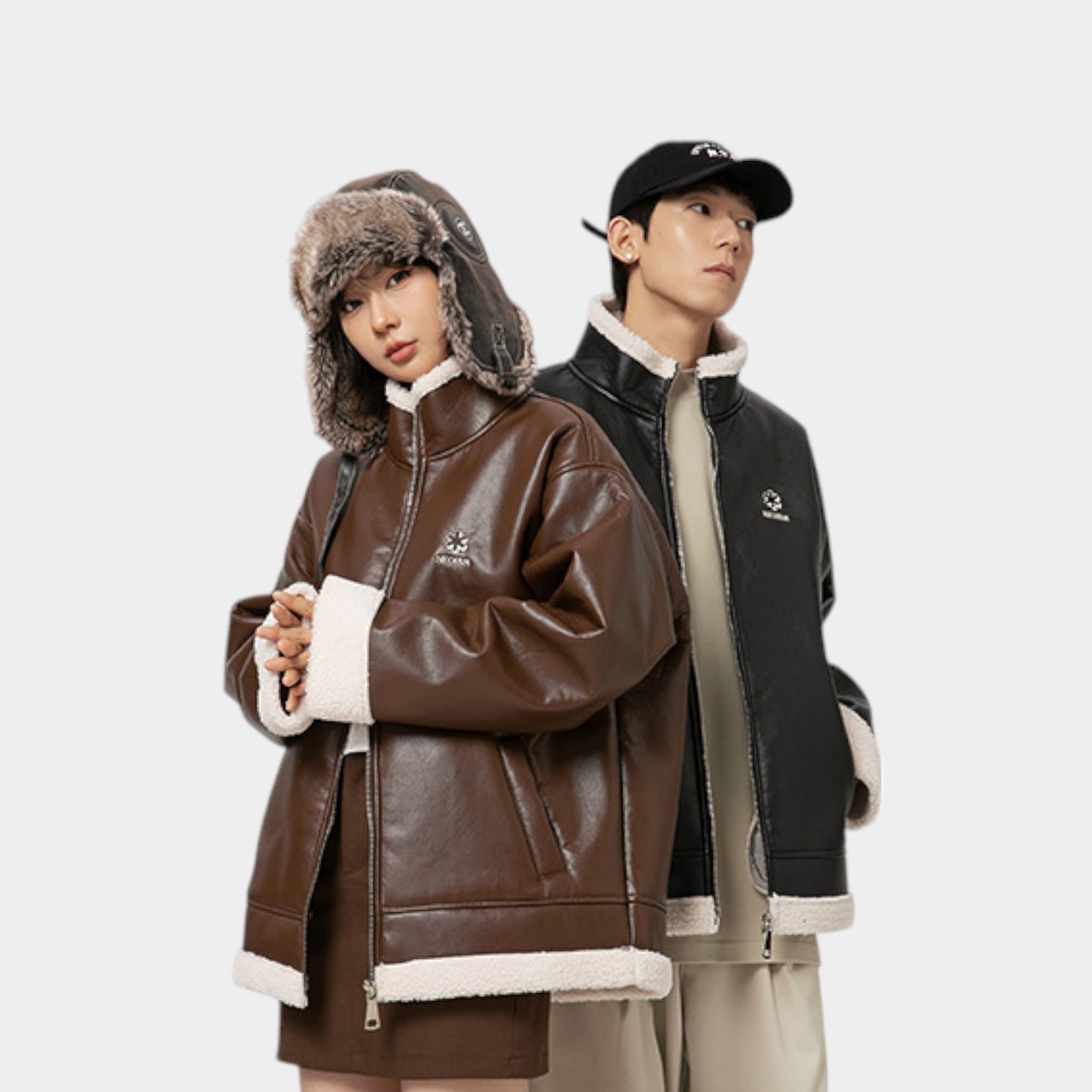 Unisex Oversized Long sleeves Leather Jacket - Image 4