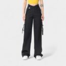 OREETA 2024 Trendy Personalized Workwear Pants High Waist Straight Leg Men's Women's Sash Decorated Cross Waist Seal Japanese Style