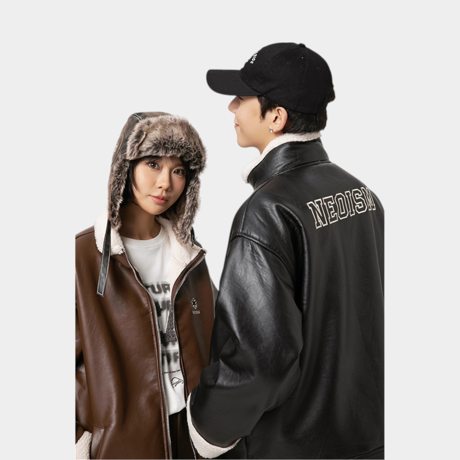 Unisex Oversized Long sleeves Leather Jacket - Image 5