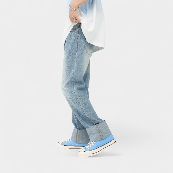 nirben denim | Korean trend straight hem fashion personality denim pants men