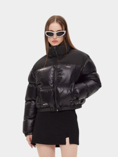 Women's Text print Long sleeves Puffer Jacket