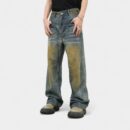Nirben Denim | American retro jeans men's new high street loose wide leg pants tide brand straight overalls