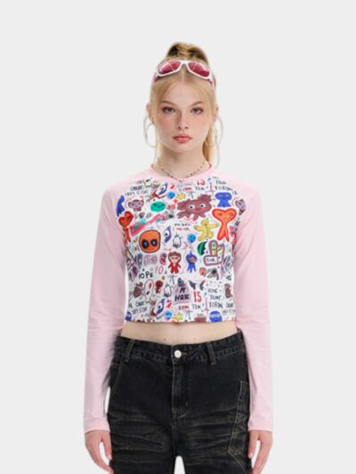 Women's Anime/cartoon print Long sleeves T-Shirt