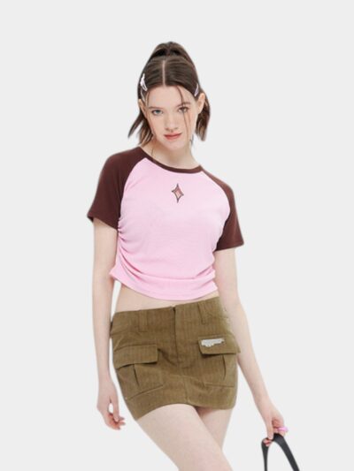 Women's Slim Fit Short sleeves Crop Top