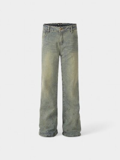 OREETA, Old Design Wash Rivet Jeans, Casual Fashion Brand Slim-fit Slim-fit Skinny Women's Jeans