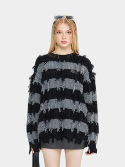 Women's Striped pattern Long sleeves Knitted Jumper