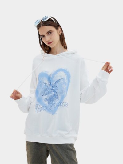 HeyHenry American ins style lovely hooded sweater couple wear casual design sense niche top for boys and girls