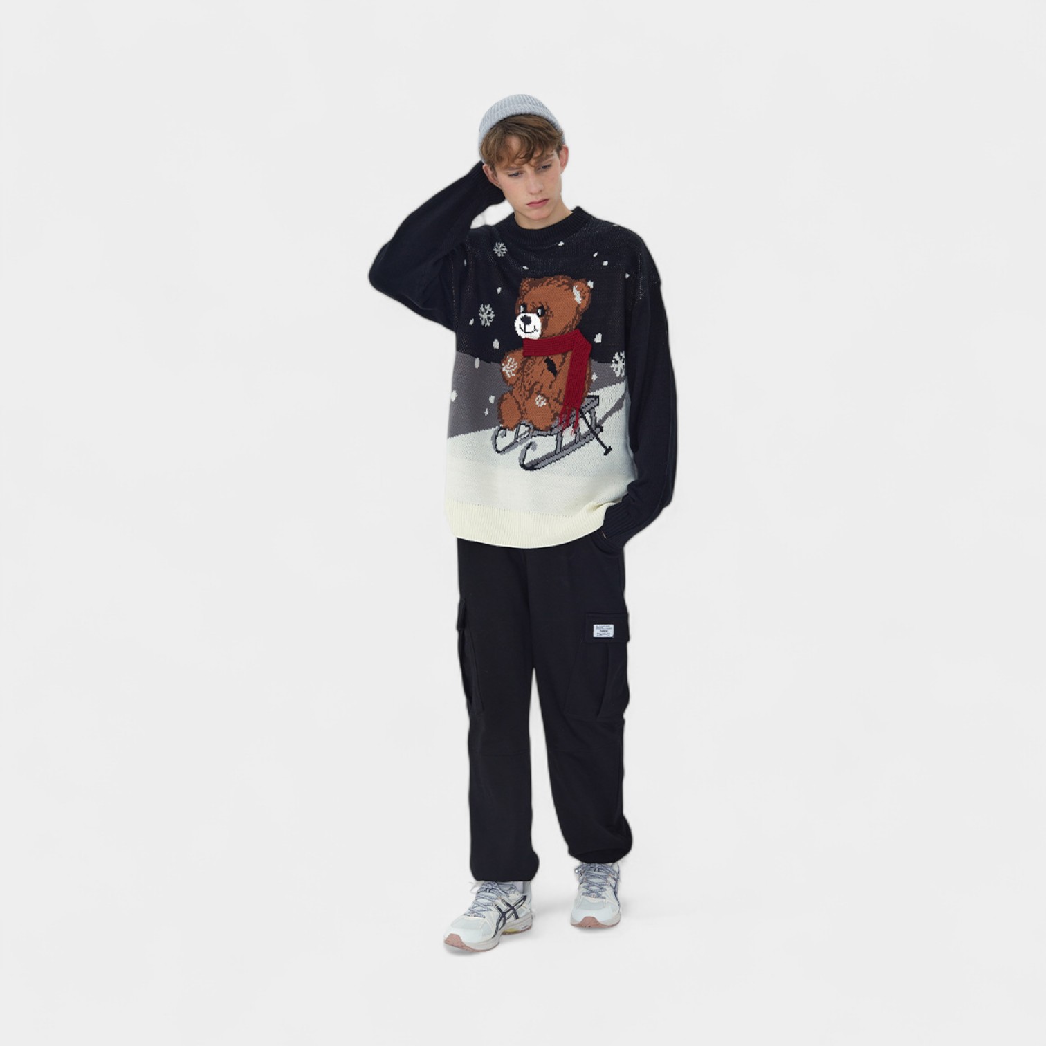 Unisex Anime/cartoon print Long sleeves Knitted Jumper - Image 4