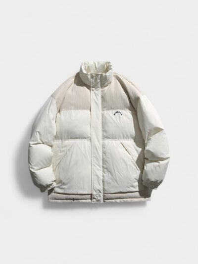 Winter thickened retro stitching corduroy cotton-padded coat men's and women's Japanese fashion brand stand collar embroidered couple warm cotton-padded coat