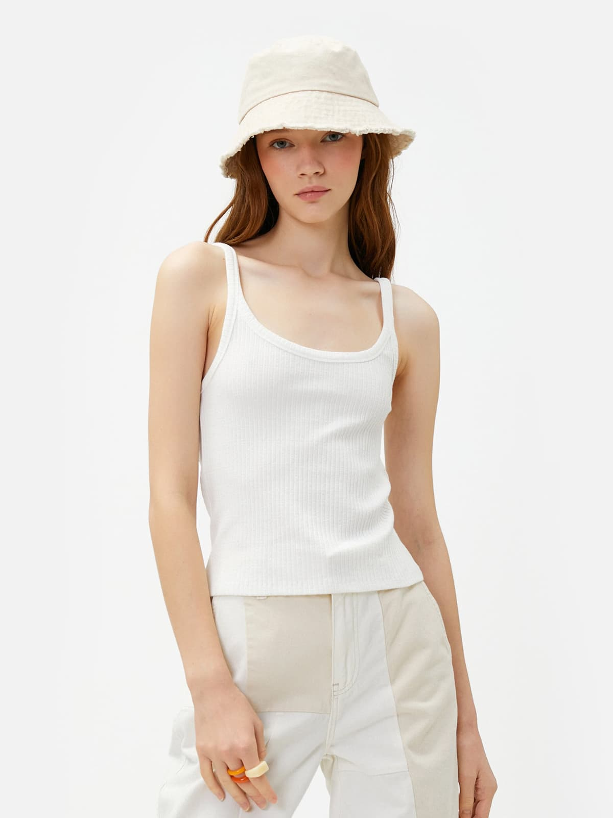 Plain Cotton Undershirt - Wide Neck