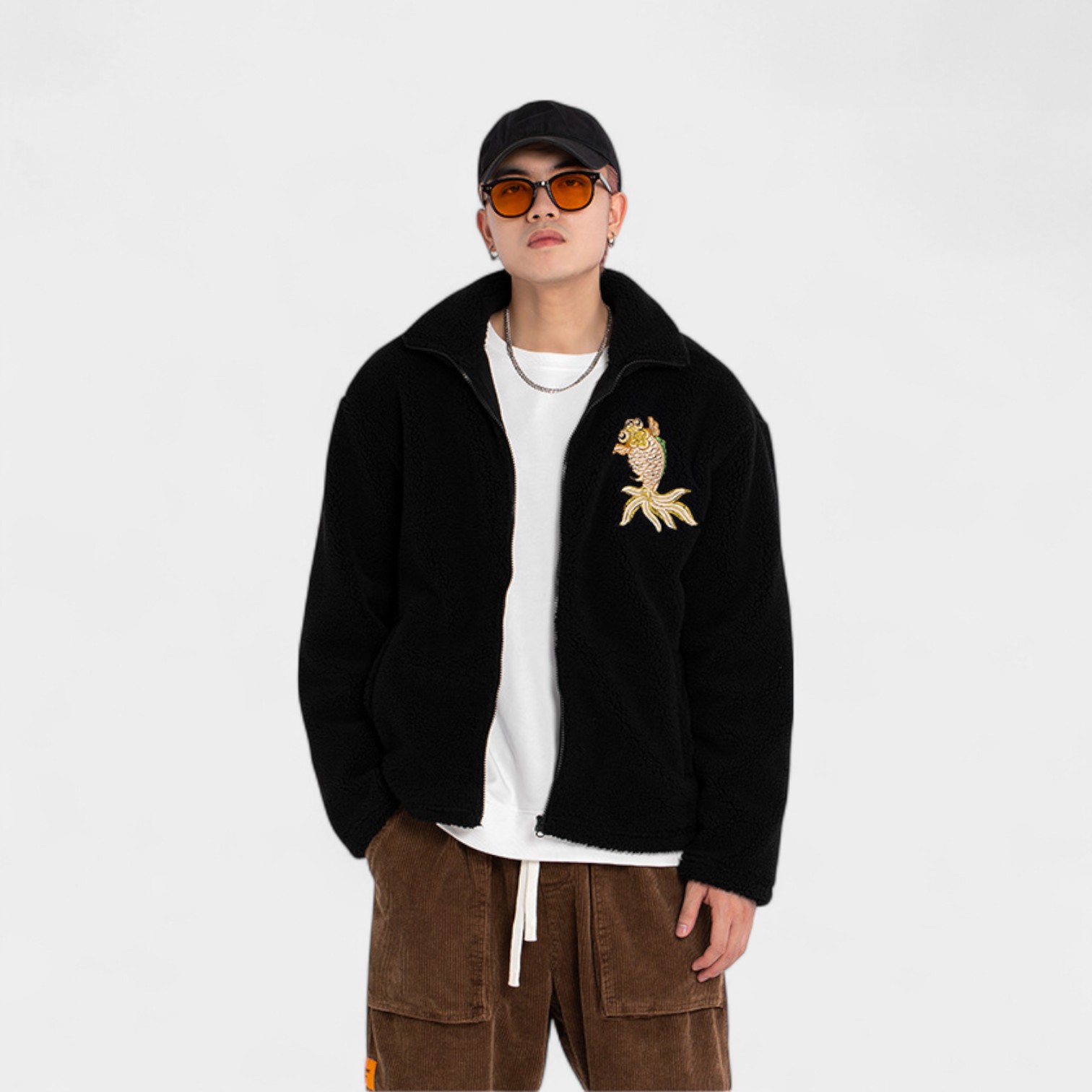 Men's Artistic print Long sleeves Fleece Jacket - Image 3
