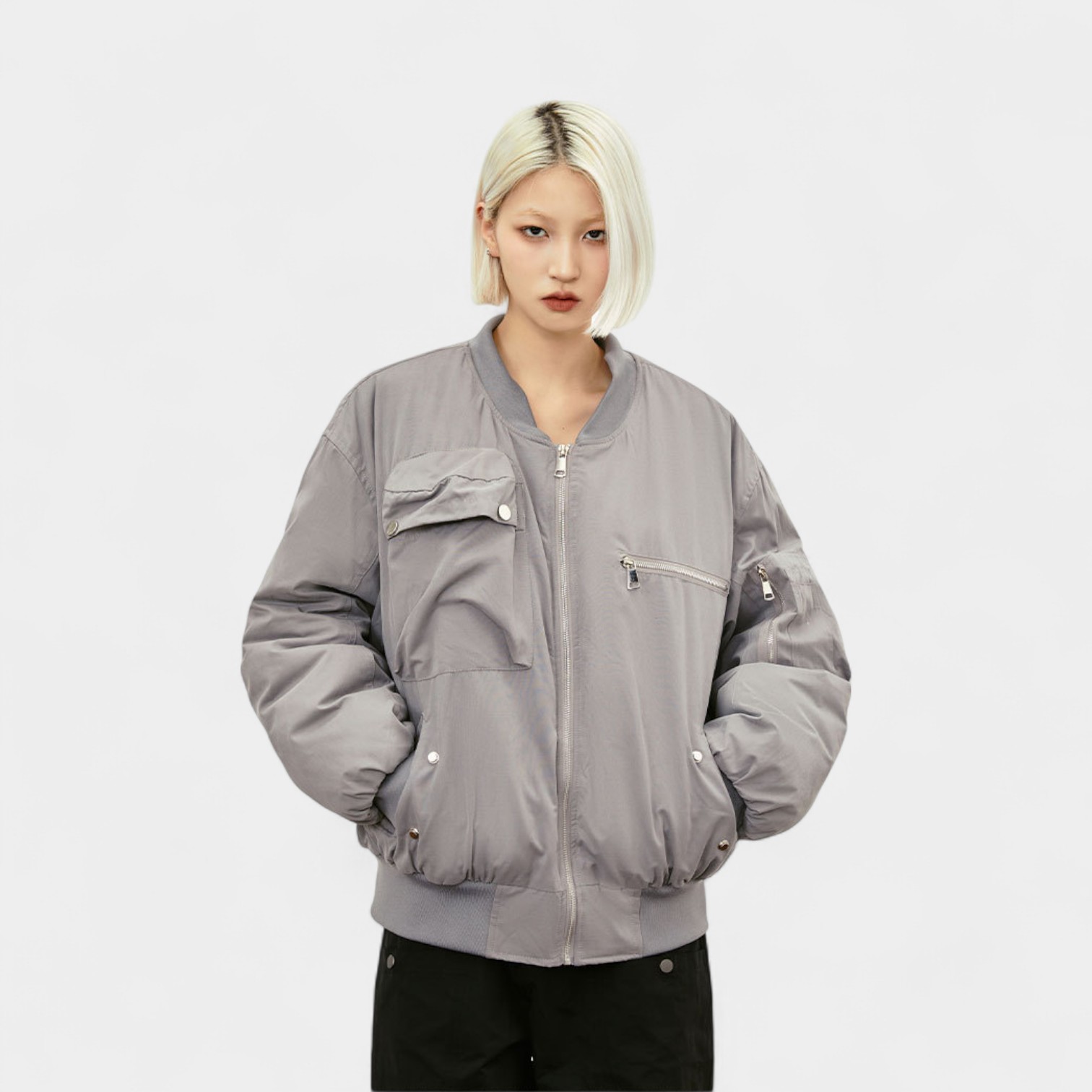 Women's Oversized Long sleeves Bomber Jacket