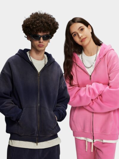 Unisex Oversized Long sleeves Zip up Jacket