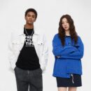 Unisex Text print Long sleeves Denim Jacket