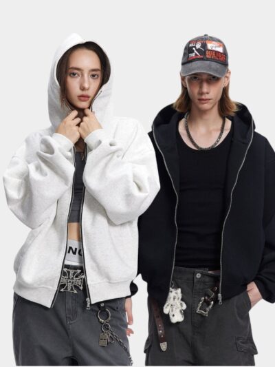 Unisex Oversized Long sleeves Zip up Jacket