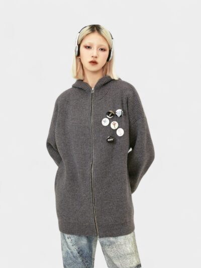 Women's Oversized Long sleeves Zip up Jacket