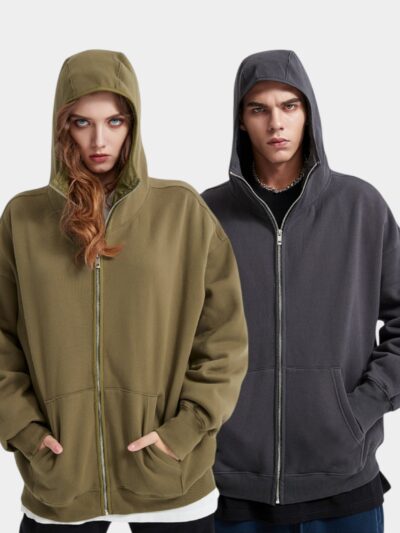 Unisex Oversized Long sleeves Zip up Jacket