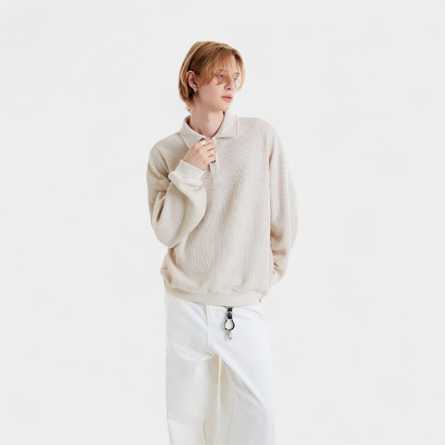 Women's Oversized Long sleeves Polo Shirt - Image 4