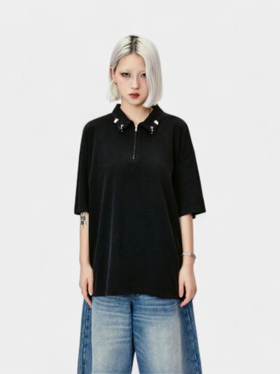 Women's Oversized Short sleeves Polo Shirt