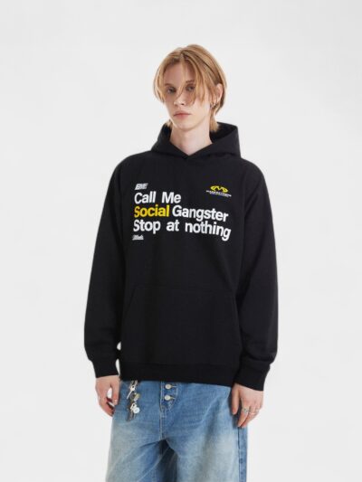 Men's Text print Long sleeves Hoodie