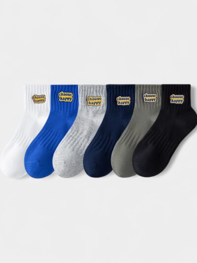 Socks men's 100% cotton anti-beriberi antibacterial deodorant spring and autumn socks high school students Spring Sports mid-calf length socks