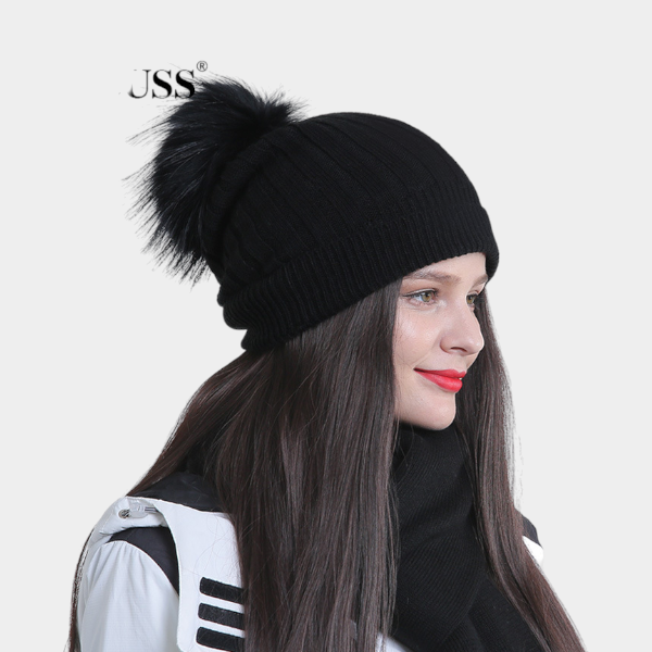Knitted hat spot wholesale pure wool autumn and winter fashion wool hat warm ladies big head circumference cap