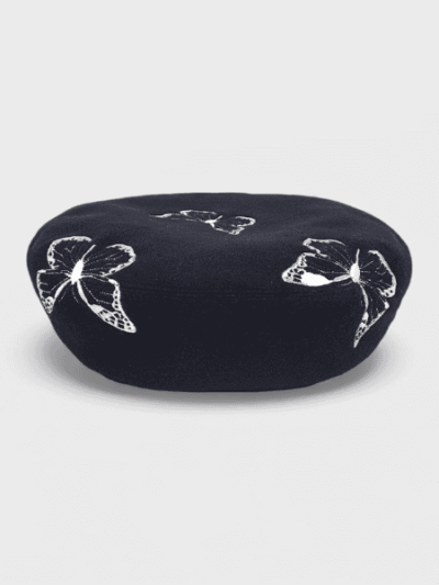 Beret women autumn and winter New embroidered bow Beret hat British vintage hat Beret spot wholesale