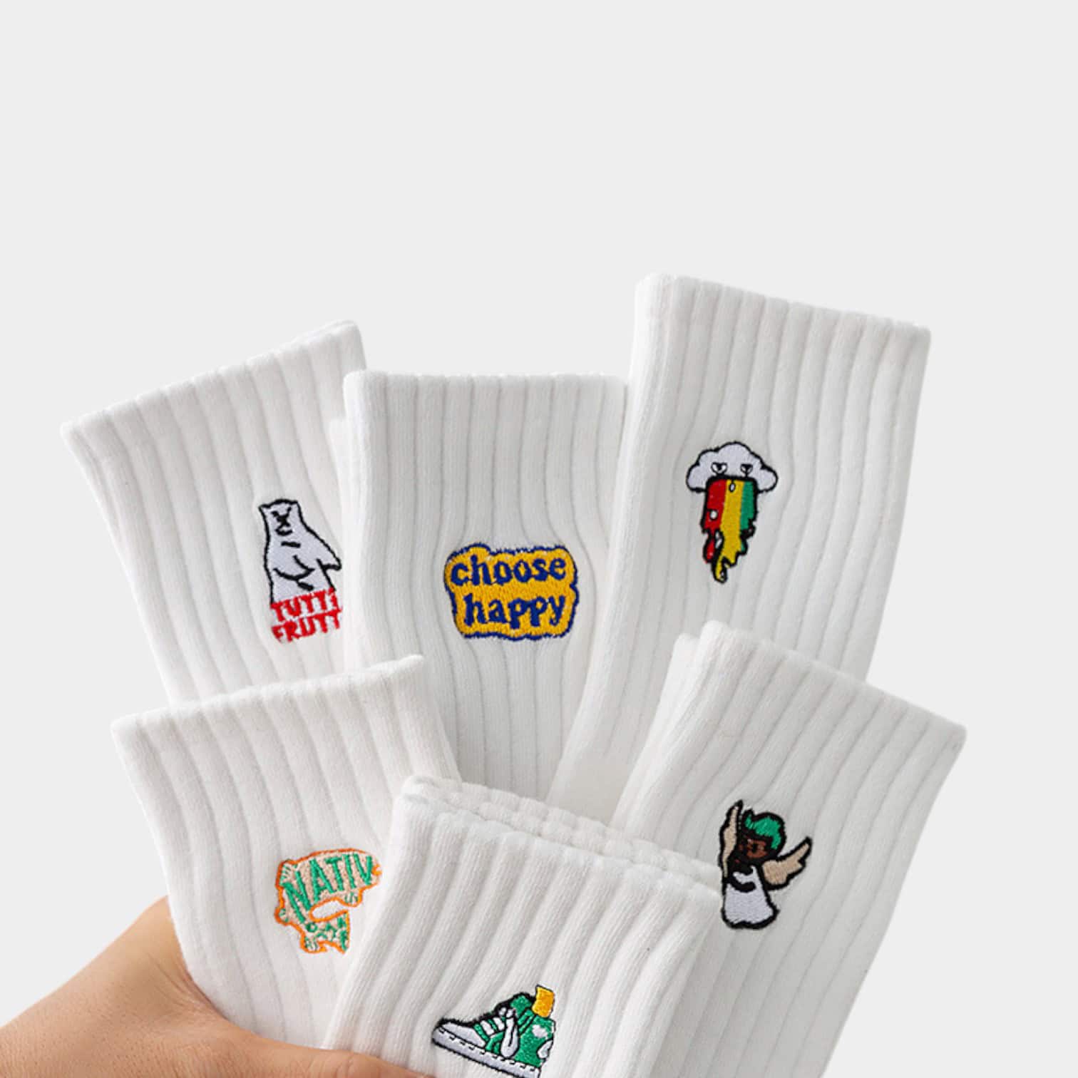 Socks Male Teenagers Xinjiang Cotton Odor-proof Pure Cotton Mid-tube Socks Spring and Autumn High School Students Trendy White Running Socks Male