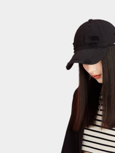 Korean fashion baseball cap Women's broken hole retro style soft top cap men's fashion Joker couple hat wholesale