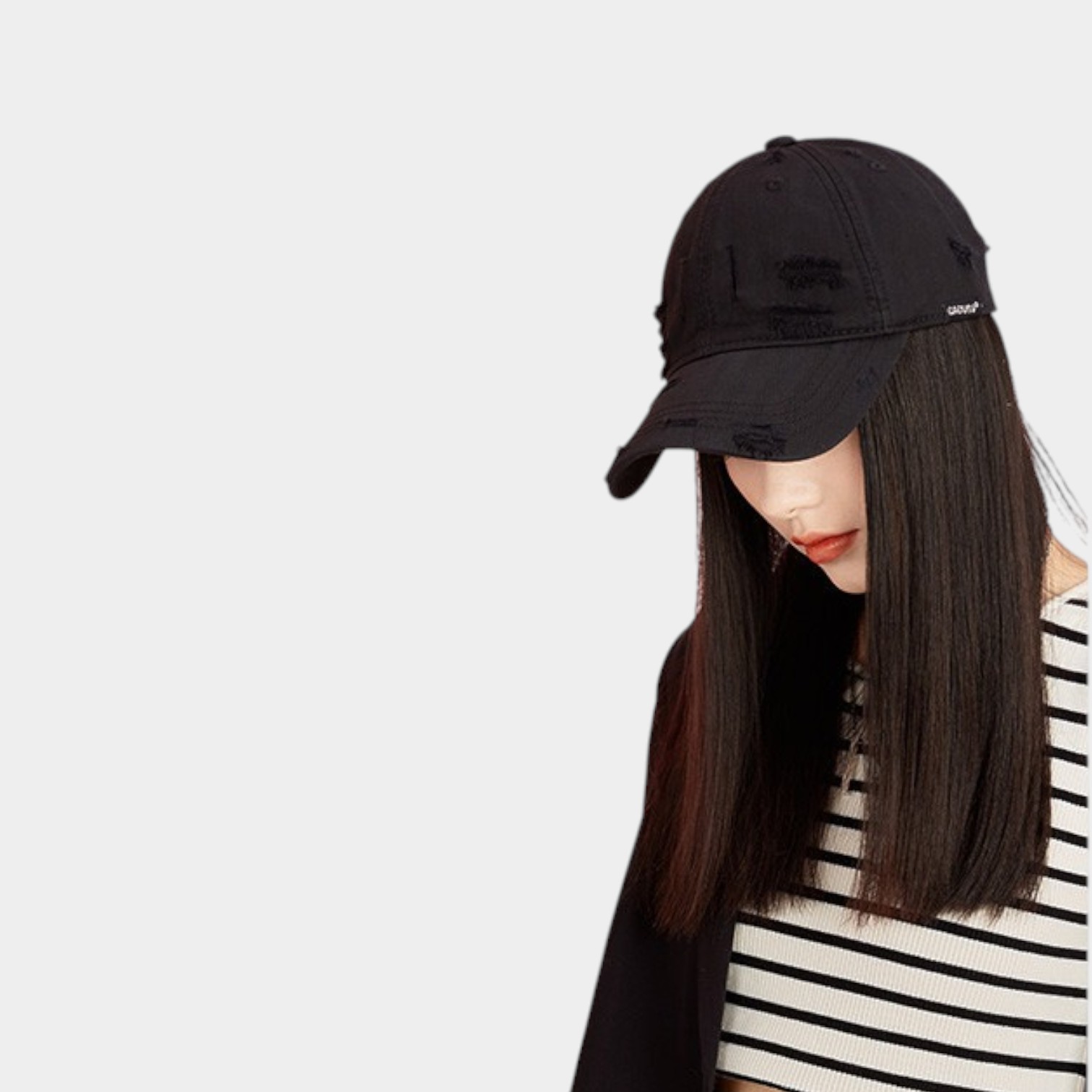 Korean fashion baseball cap Women's broken hole retro style soft top cap men's fashion Joker couple hat wholesale