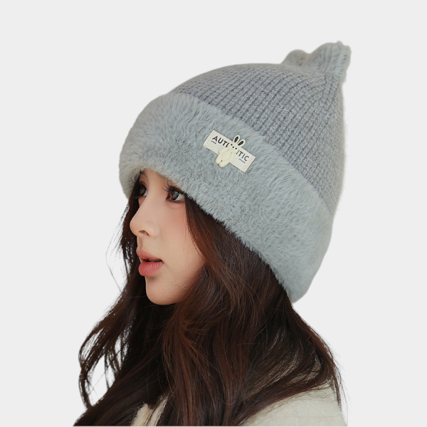 South Korea winter New cute cartoon rabbit ears thickened knitted hat girls age-reducing warm ear protection wool hat