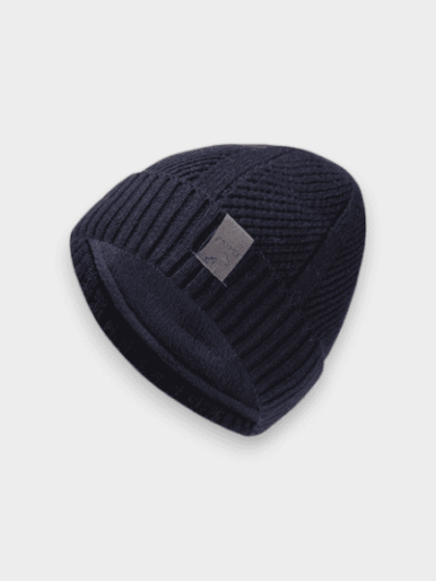 Winter hat 2023 new fleece-lined thickened men's knitted hat versatile casual high elastic ear protection warm hat fashion